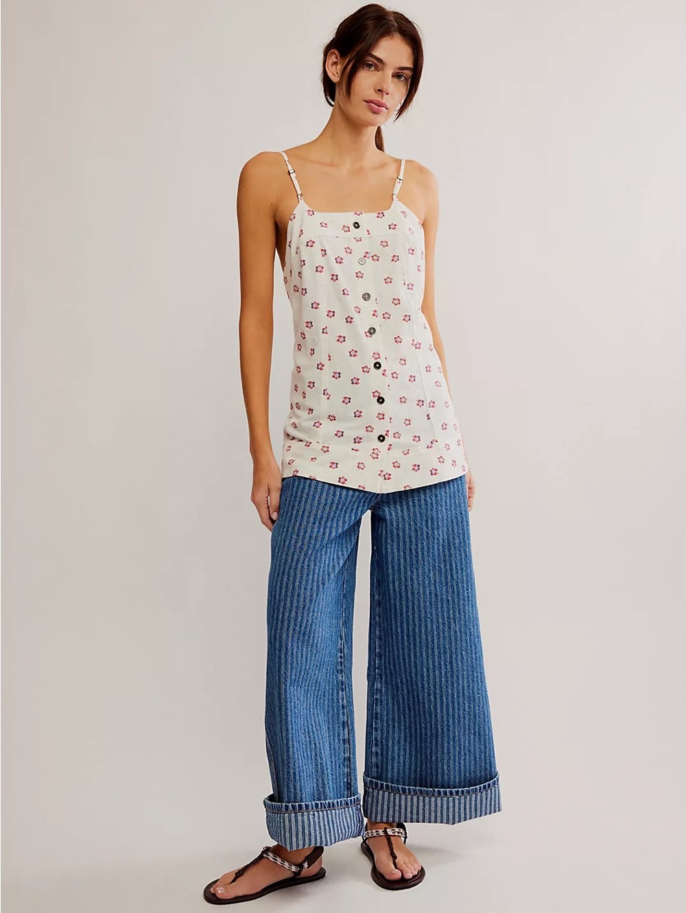 NWT FREE PEOPLE Maddie Printed Tunic | Ivory Combo MSRP $108 Oversized - Picture 4 of 9